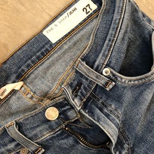 Rag & Bone skinny jeans with frayed cuff